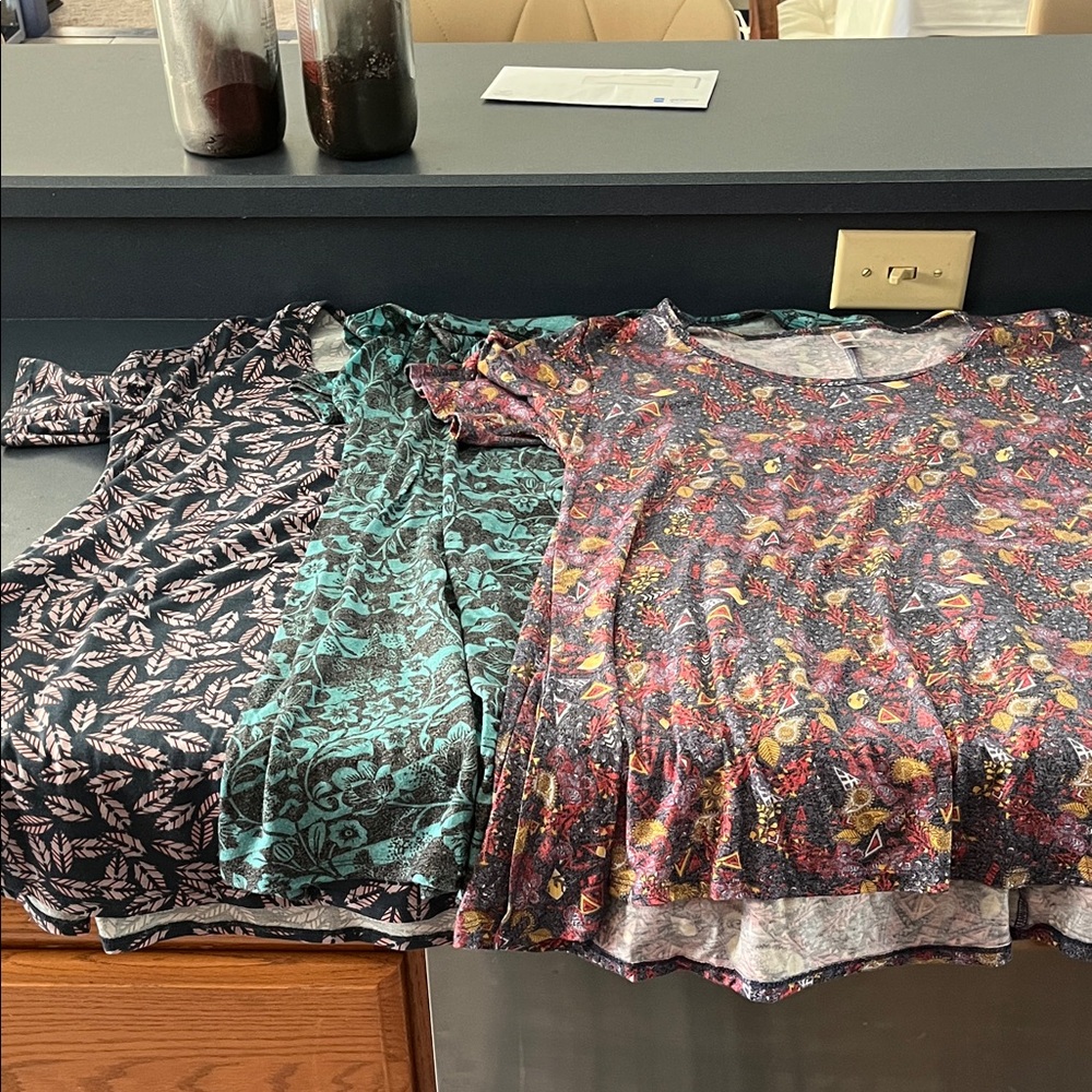 LuLaRoe Women's Tops with Floral and Leaf Patterns